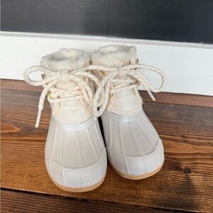 Sperry Kids' White and Tan Boots